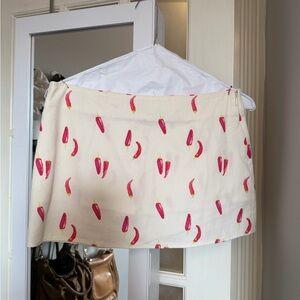 Chili Pepper Print Cream Skirt
